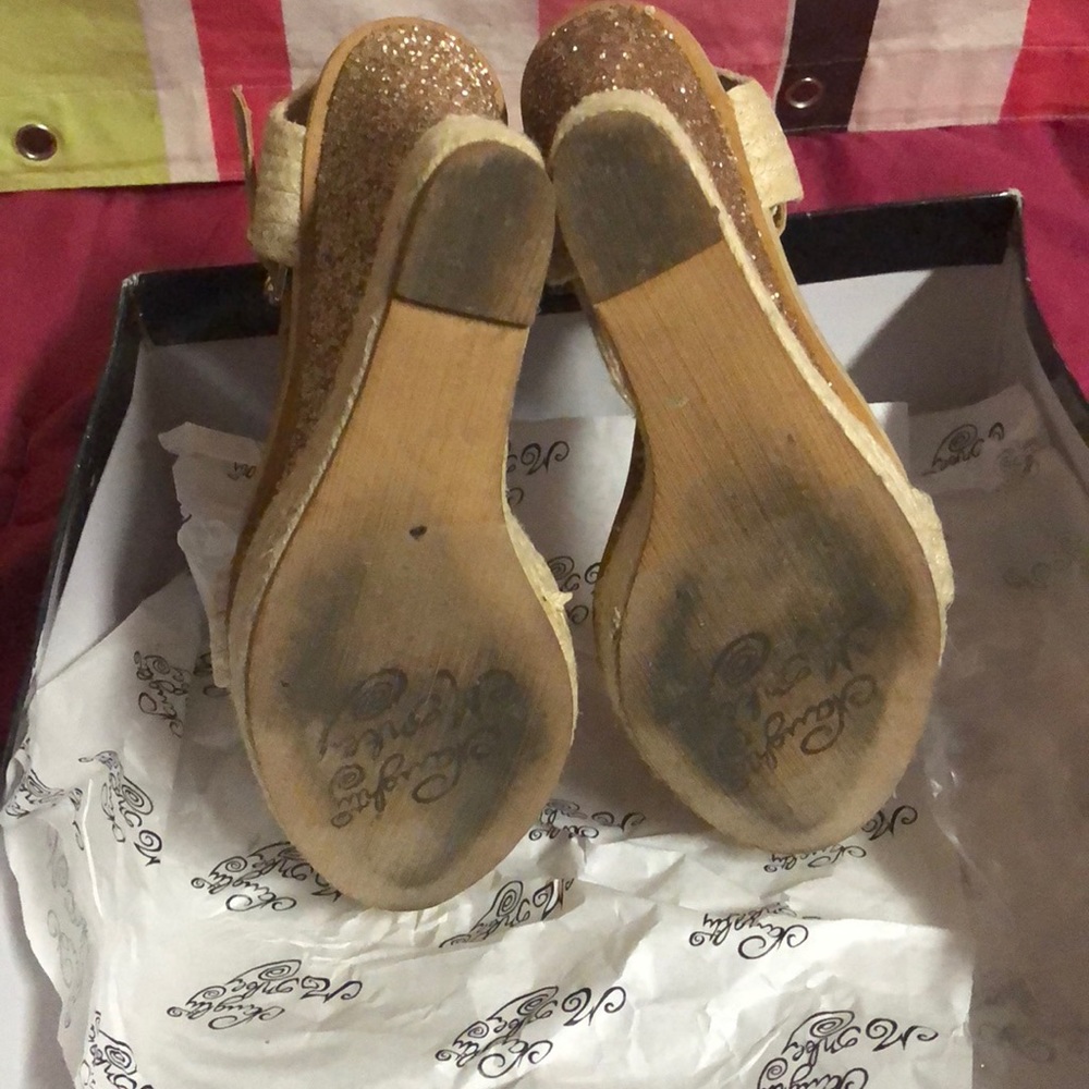 Naught Monkey Platform Glitter Wedges - image 4